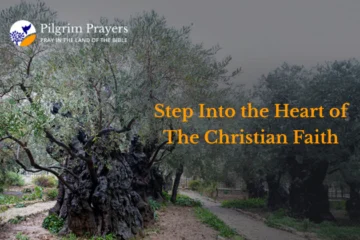 Christian pilgrims outside the Church of the Holy Sepulchre in Jerusalem
