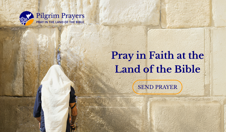 Believers praying at the Western Wall in Jerusalem.