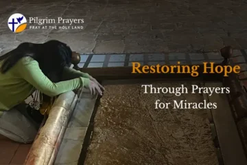 A person kneeling in prayer, symbolizing hope and divine connection.