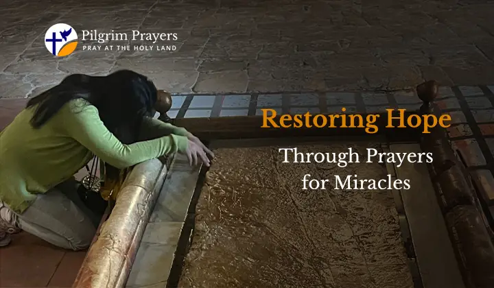 A person kneeling in prayer, symbolizing hope and divine connection.