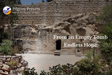 Garden Tomb in Jerusalem with olive trees and empty stone tomb representing Jesus’ resurrection