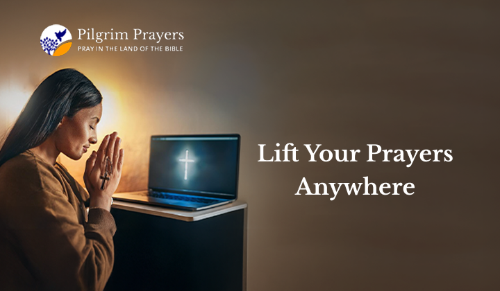 Believers submitting online prayer requests, connecting globally in faith and prayer.
