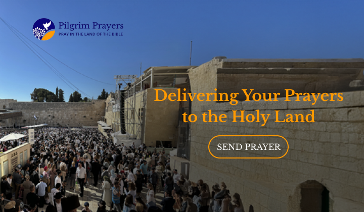 Pilgrim Prayers team delivering prayer notes to the Western Wall.