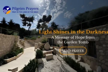 Peaceful view of the Garden Tomb or the garden path