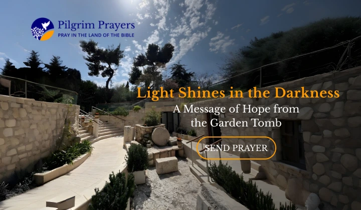 Peaceful view of the Garden Tomb or the garden path