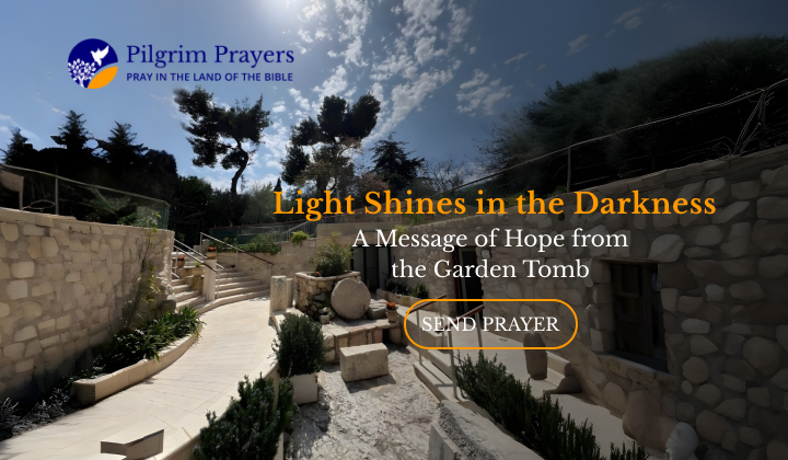 Peaceful view of the Garden Tomb or the garden path