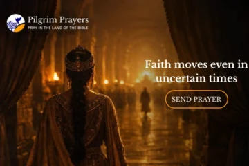 Queen Esther approaching the royal court, representing courage, faith, and the Purim.