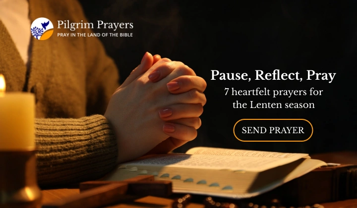 Christian praying with a Bible during Lent, reflecting on prayers for the Lenten season