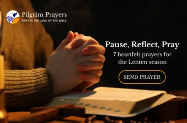 Christian praying with a Bible during Lent, reflecting on prayers for the Lenten season