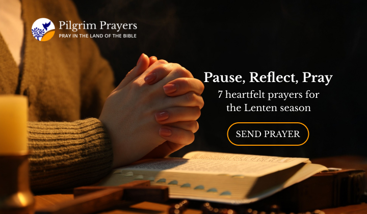Christian praying with a Bible during Lent, reflecting on prayers for the Lenten season