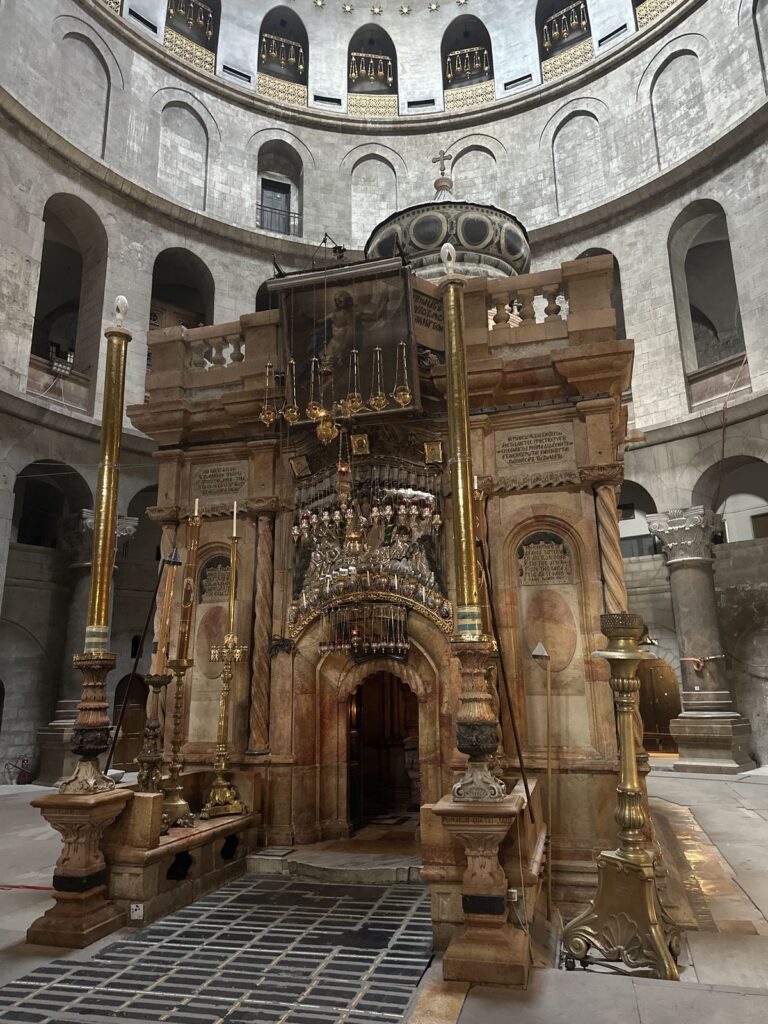 The Edicule beneath the rotunda of the Church of the Holy Sepulchre