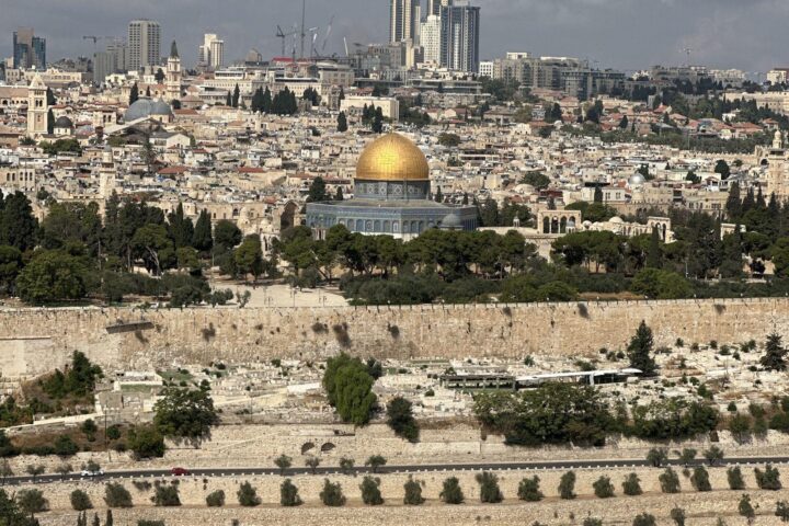 The Old City of Jerusalem seen from the Mount of Olives, September morning